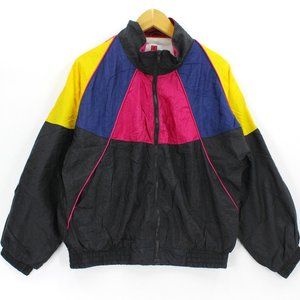 Active Exposure Women's Retro Vintage Windbreaker Multicolor Jacket Size M 80's